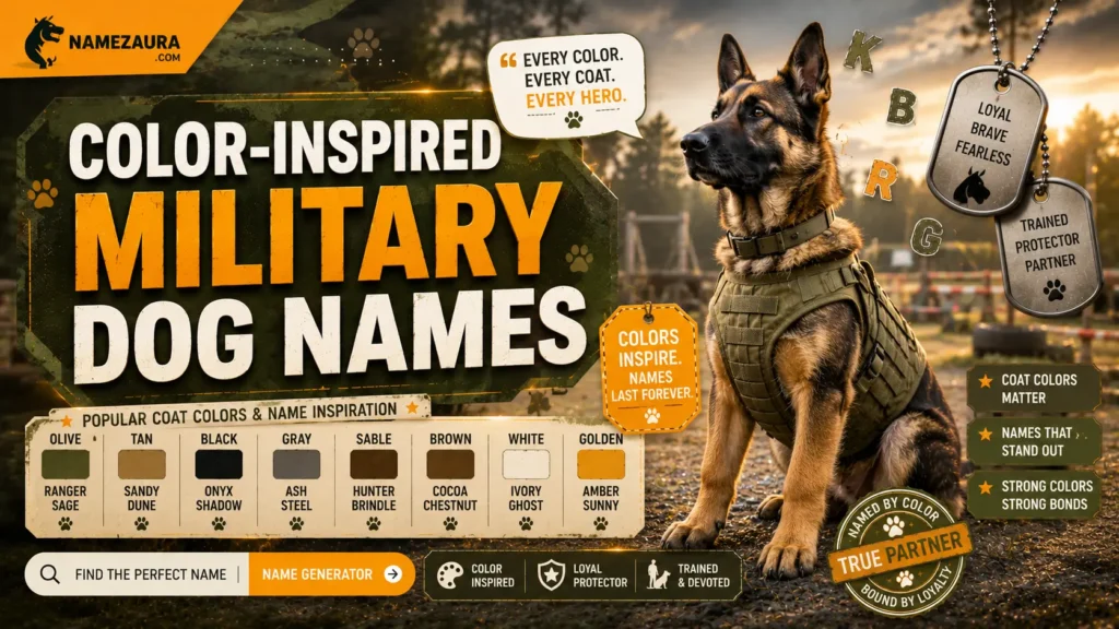 Color-Inspired Military Dog Names