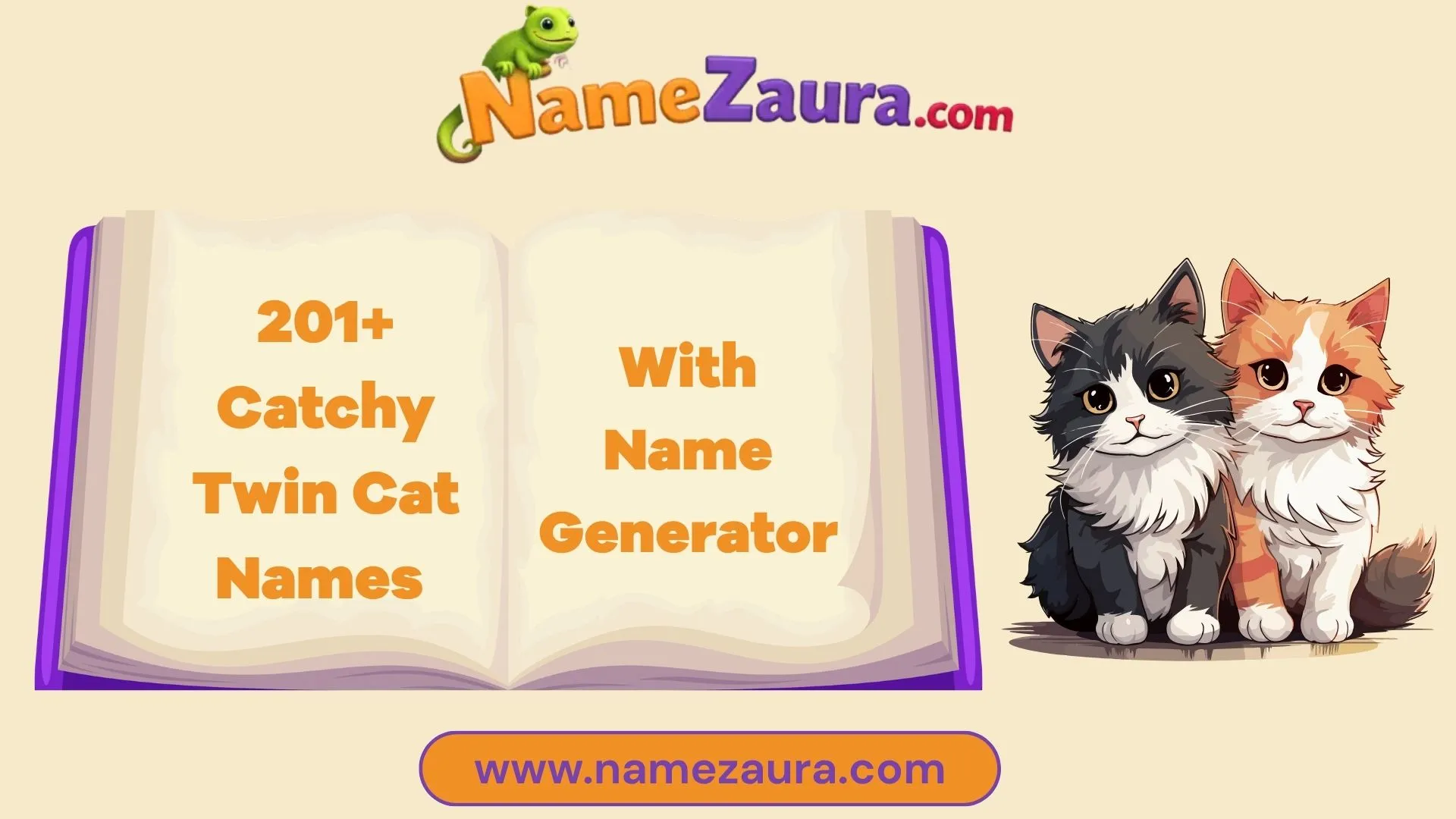 Cute and Catchy Twin Cat Names With Name Generator