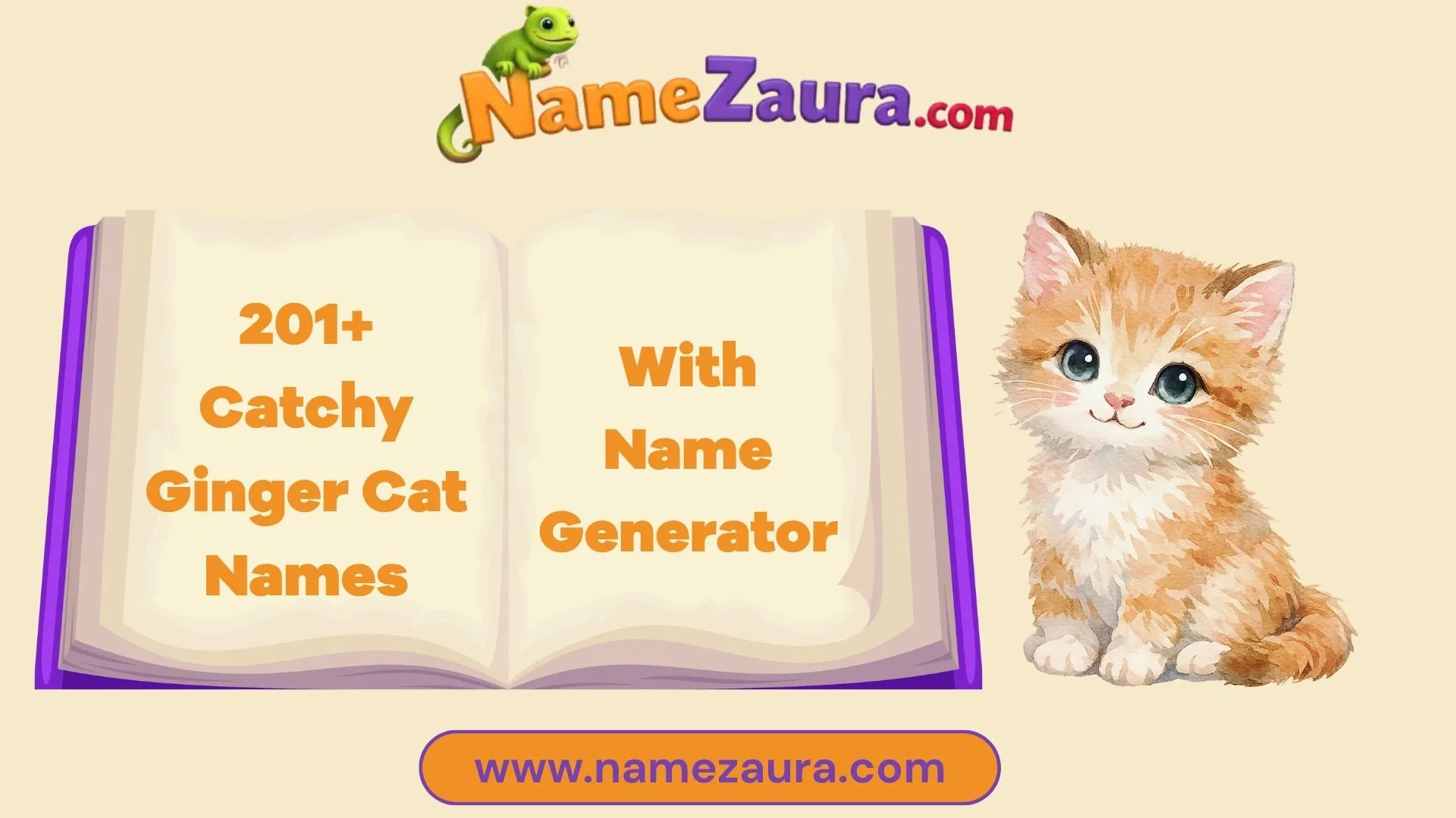 Adorable & Unique Ginger Cat Names With Name Generator