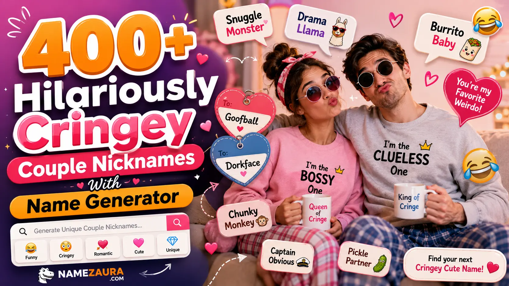 Hilariously Cringey Couple Nicknames With Name Generator