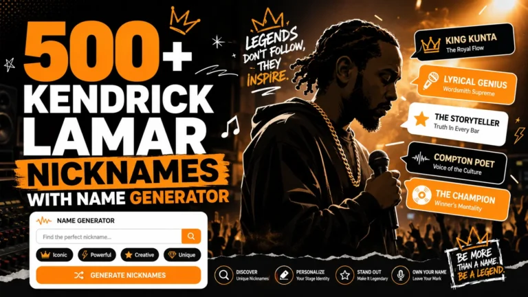 Kendrick Lamar Nicknames With Name Generator