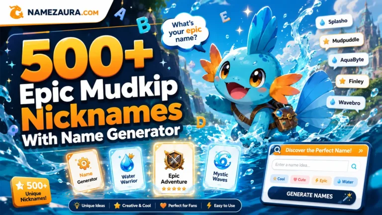 Epic Mudkip Nicknames With Name Generator