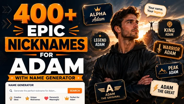 Epic Nicknames for Adam With Name Generator