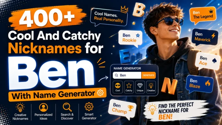 Cool And Catchy Nicknames for Ben With Name Generator