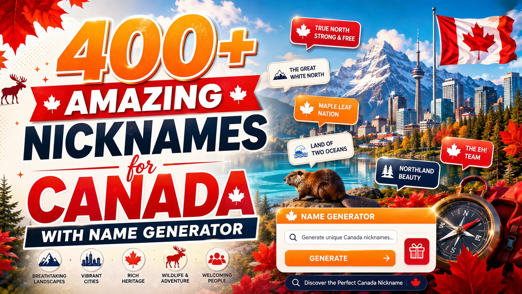 Amazing Nicknames for Canada With Name Generator
