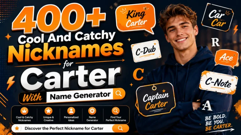 Cool And Catchy Nicknames for Carter With Name Generator