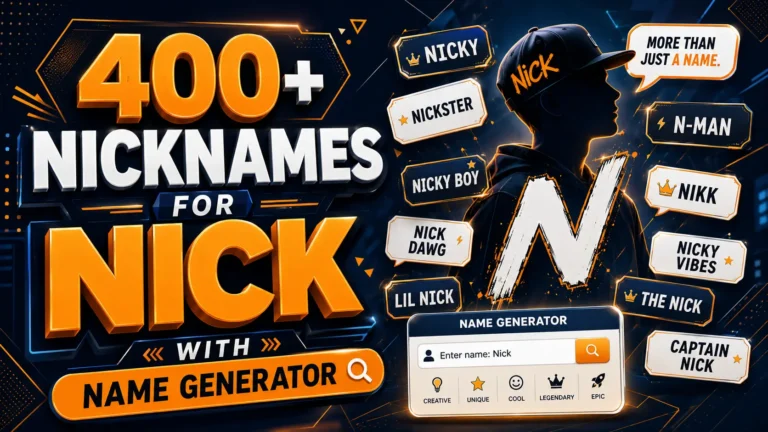 Nicknames for Nick With Name Generator
