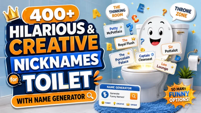 Hilarious & Creative Nicknames for Toilet With Name Generator