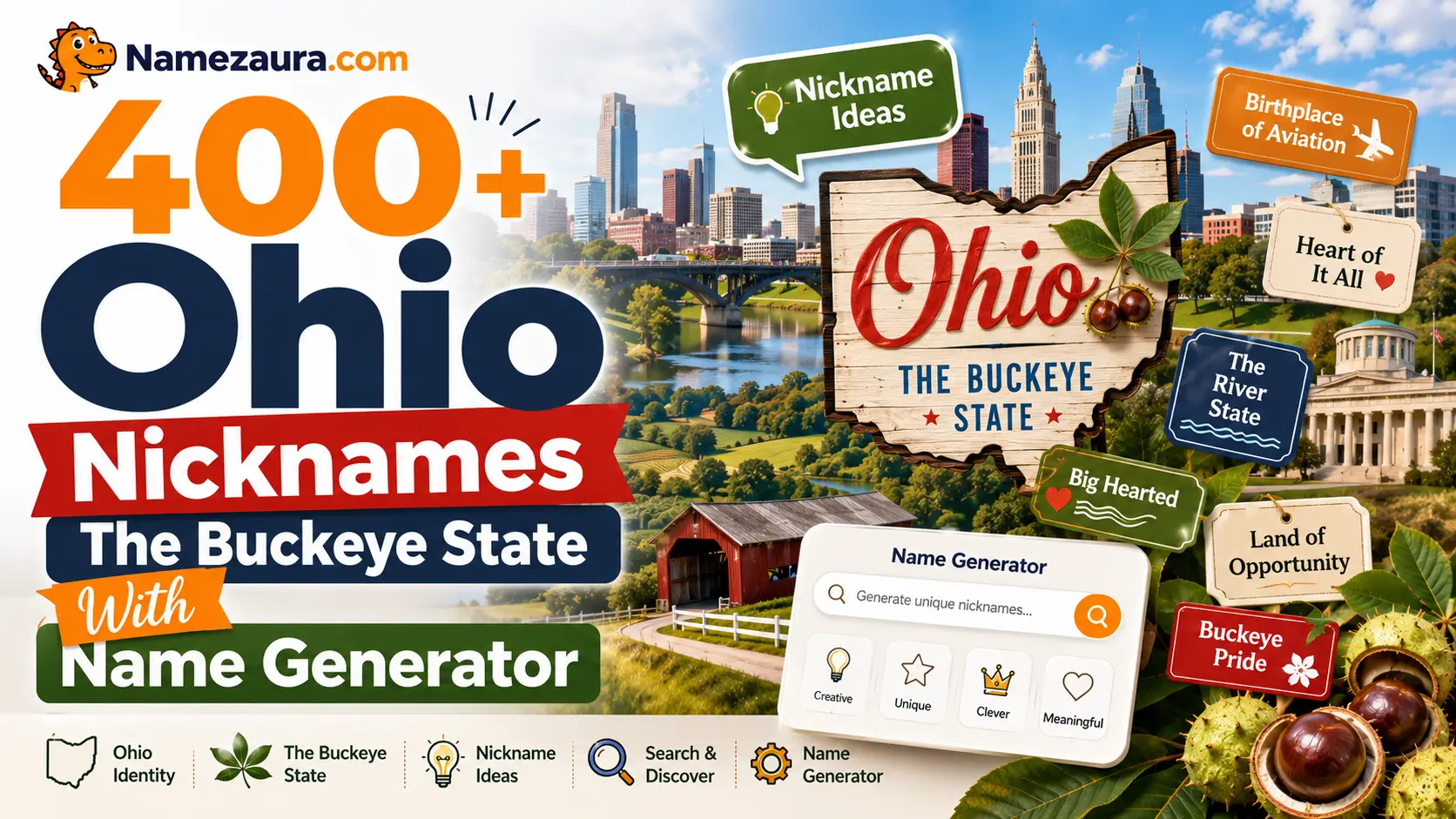 Ohio nicknames the Buckeye State with Name Generator