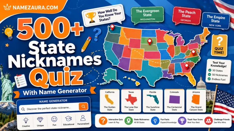 State Nicknames Quiz With Name Generator