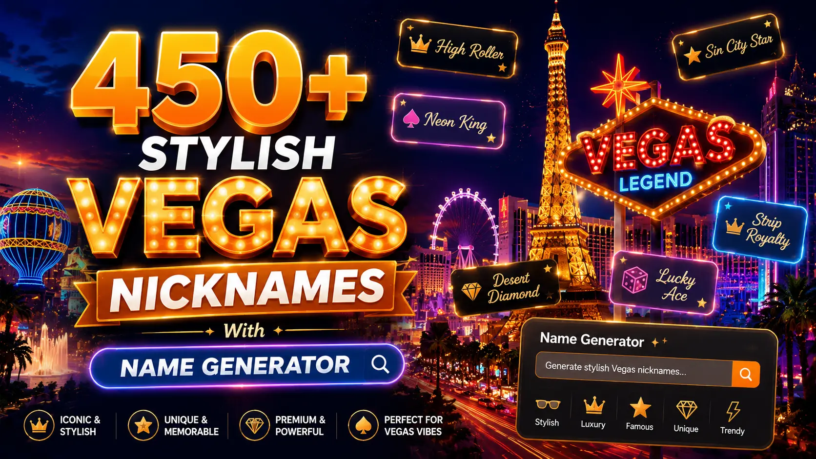 Stylish Vegas Nicknames With Name Generator