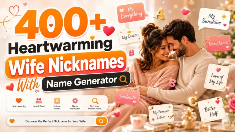Heartwarming Wife Nicknames With Name Generator