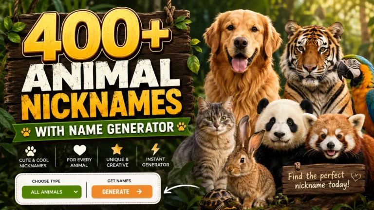 Animal Nicknames With Name Generator