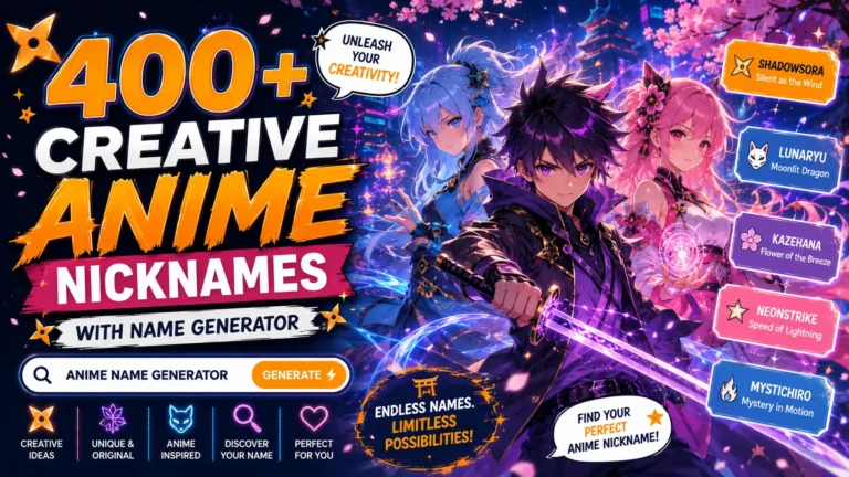 Creative Anime Nicknames With Name Generator