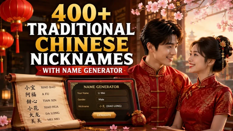 Traditional Chinese Nicknames With Name Generator