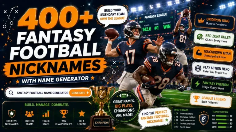 Fantasy Football Nicknames With Name Generator