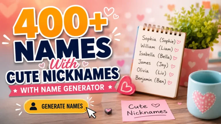 Names With Cute Nicknames With Name Generator