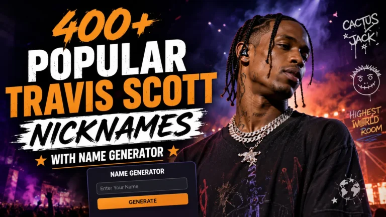 Popular Travis Scott Nicknames With Name Generator