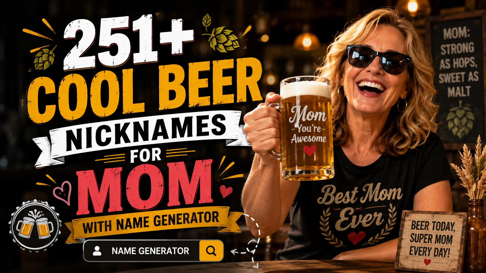 Cool Beer Nicknames for Mom With Name Generator