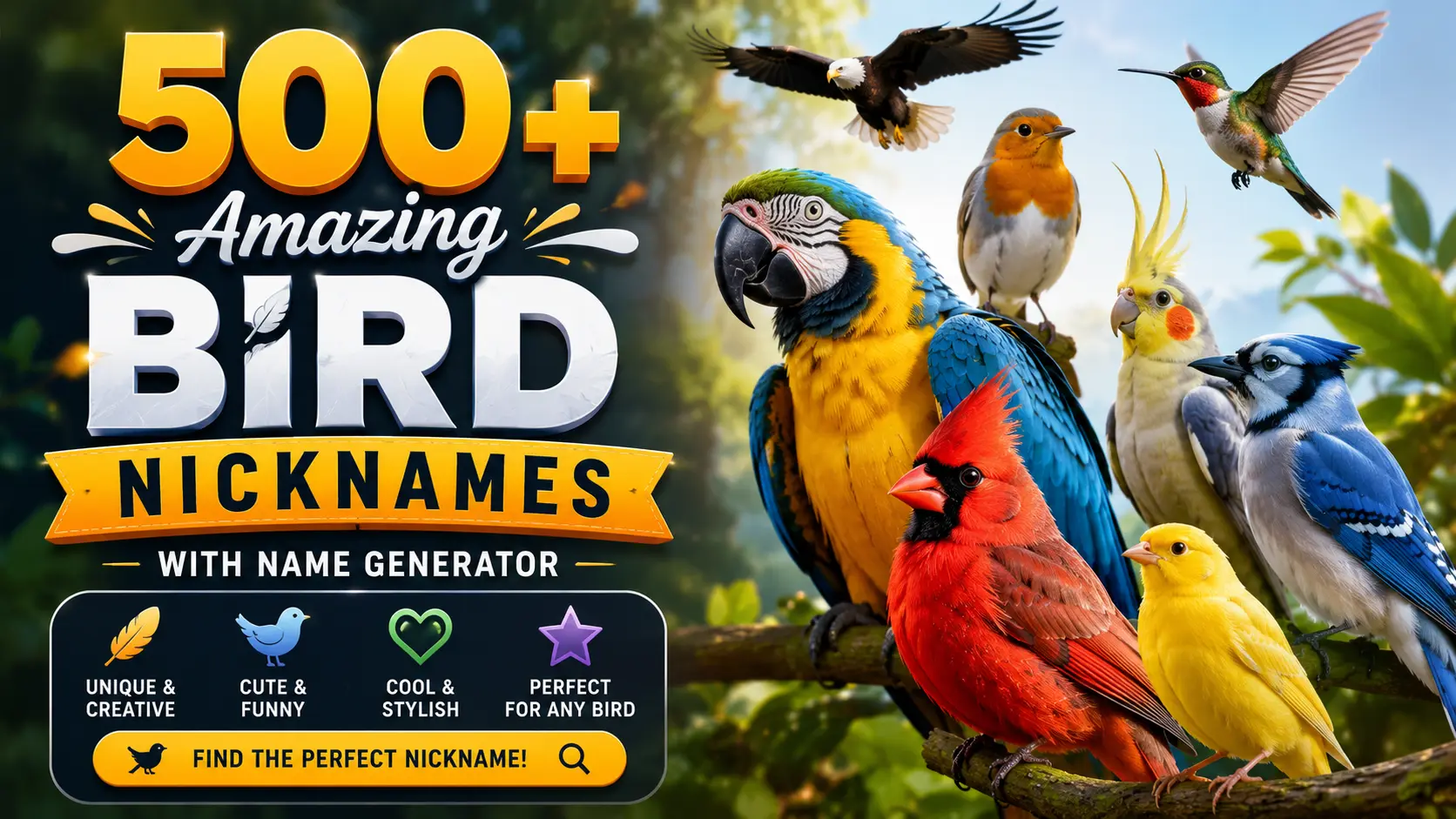 Amazing Bird Nicknames With Name Generator