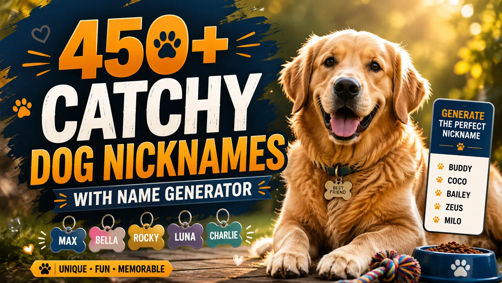 Catchy Dog Nicknames With Name Generator
