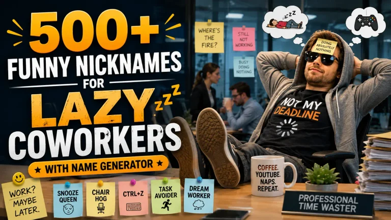 Funny Nicknames for Lazy Coworkers With Name Generator