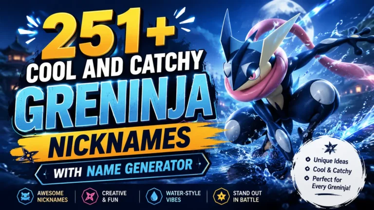 Cool And Catchy Greninja Nicknames With Name Generator