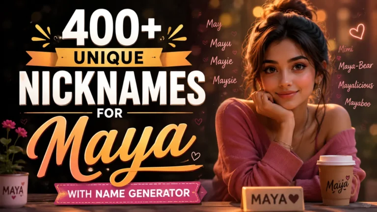 Unique Nicknames for Maya With Name Generator
