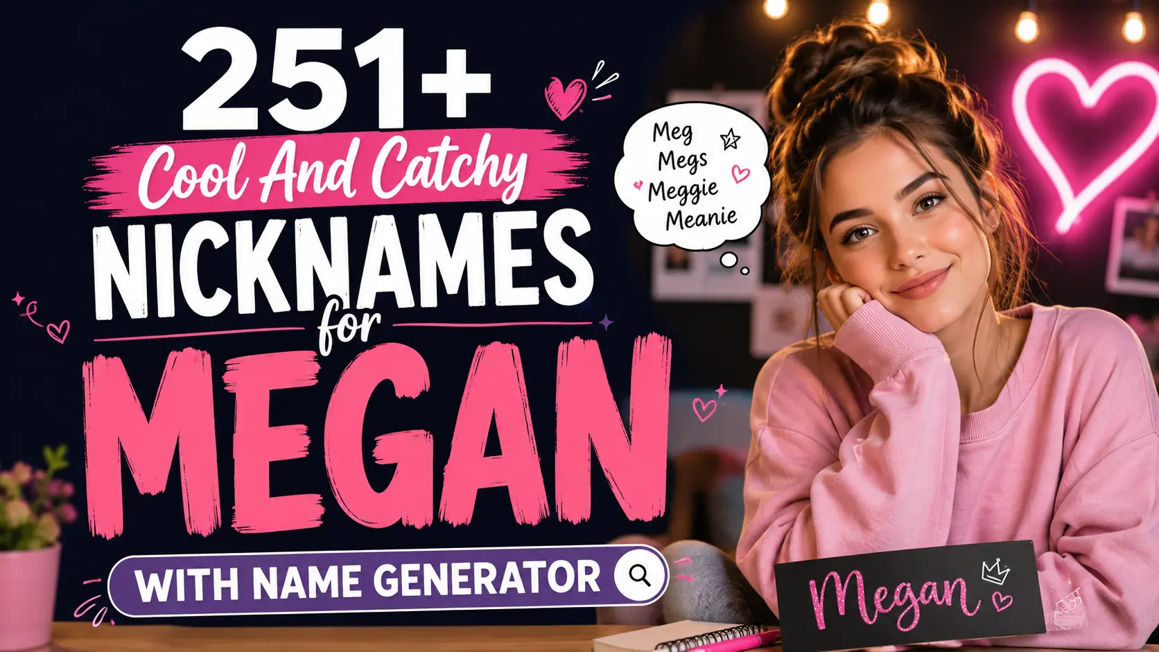 Cool And Catchy Nicknames for Megan With Name Generator