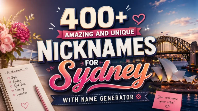 Amazing and Unique Nicknames for Sydney With Name Generator