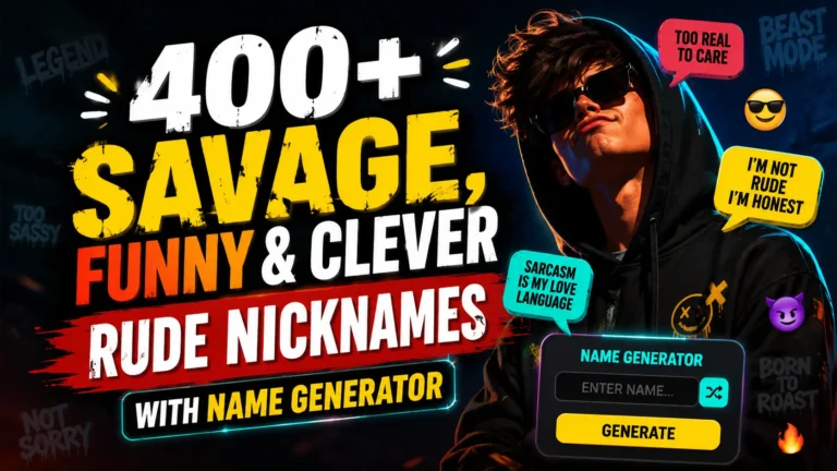 Savage, Funny & Clever Rude Nicknames With Name Generator
