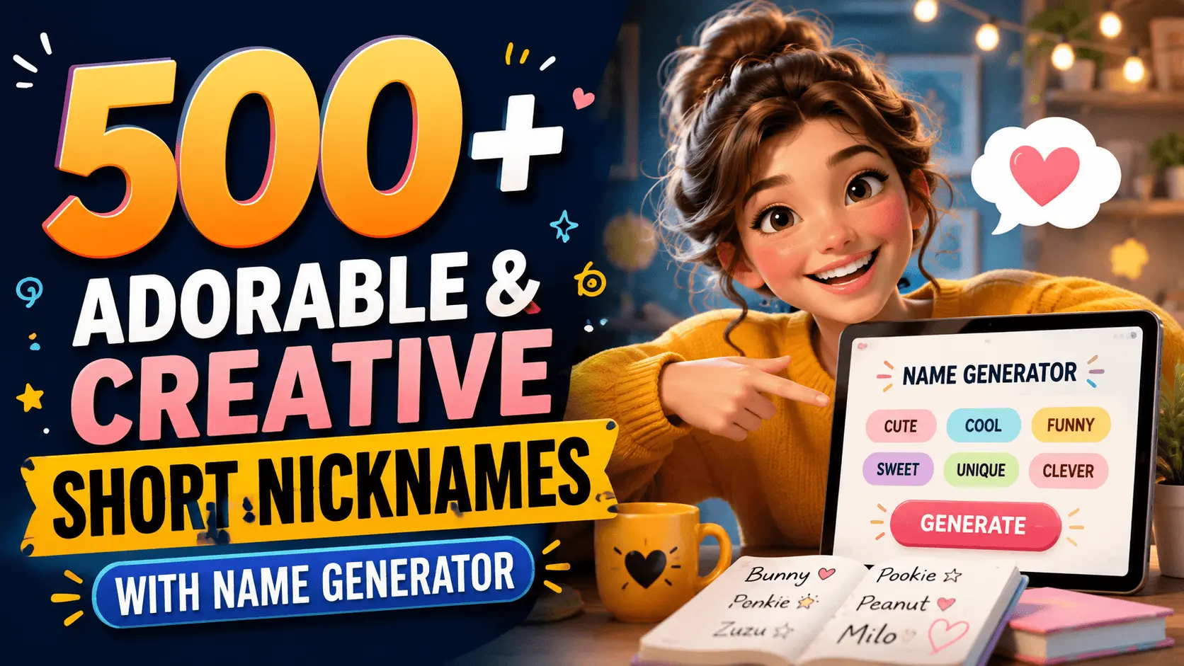 Adorable & Creative Short Nicknames With Name Generator