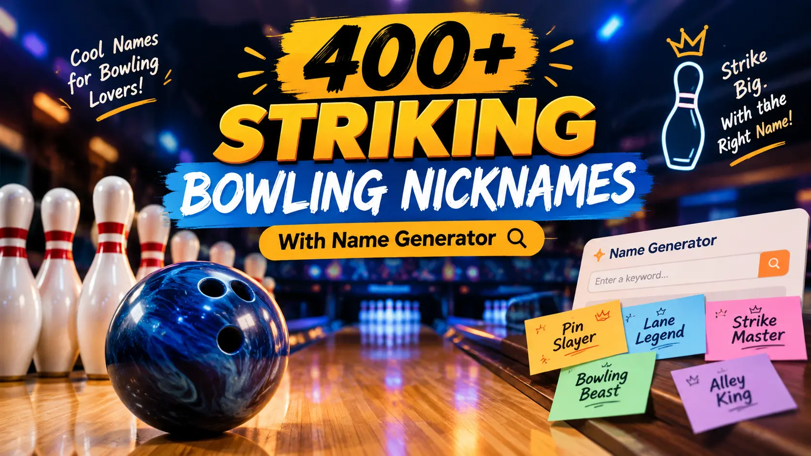 Striking Bowling Nicknames With Name Generator
